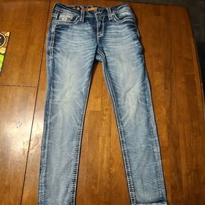 Rock Revival Blue Distressed Women Jeans